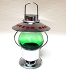 Vintage Lantern Green Glass Piggy Bank Japan Retro Money Box