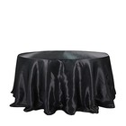 132  Black Satin Round Tablecloth Wedding Party Table Linens Party Decorations