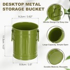 Metal Makeup Brush Holder Organizer With Handle  3 5x4 5 Inch Round Pen Green