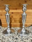 Vintage Pair Empire Pewter Weighted Candlesticks Holders 8  Ralph Holiday Decor