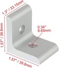 10 Packs 15 Series Aluminum 2 Hole Inside Corner Bracket  Aluminum Extrusion Bra