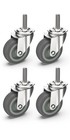 3 Inch Caster Wheels Threaded Stem Casters Set Of 4 Heavy Duty Swivel Wheel New 