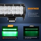 Led Light Bar 20 Inch 126w Spot Flood Combo Green Beam Off Road Lamp Fishing Hun