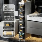 Deluxe Slim Storage Cabinet With Drawers - Durable Waterproof Pp Material
