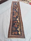 2 7x11 1 Ft Antique 1930s Afghan Runner Rug Hand Knotted Tribal Hallway Carpet