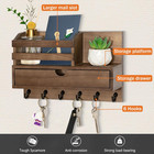 Key And Mail Holder For Wall  Mail Organizer Wall Mount With 6 Hooks And Storage