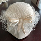 Hat   Veil Fascinator Satin Trim Bow Mint By Georgette Wedding Bridal Derby Nice