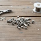 Antique Silver Beaded Spacer  Round Textured Accent Beads 50-pack