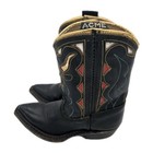 Vintage 50s 60s Acme Cowboy Boots Children s Snip Toe With Steer Inlay