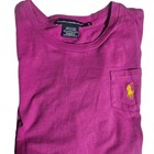Ralph Lauren Sport Magenta Cotton Tshirt Pony Logo Pocket Long Sleeves Girl s M