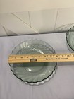 Set Of Two Wave Design Decorative Serving Bowls With A Green Tint