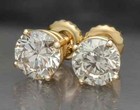 1 75ct Tw Round Natural Diamond Studs Earrings In 14k Yellow Gold