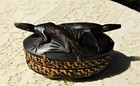Vintage Wood Carved Lizard Lid Wooden Box