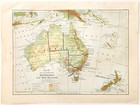 1920 Map Australia New Zealand Oceania Physical Political Boundaries Dwq5