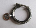 Oversized Large Antique Victorian 800 Silver Niello Spring Ring Clasp Finding