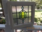 Older English Art Deco Leaded Stained-glass Window 16 3 8  X 16 1 8  0 S h Added