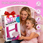 Kids Piano Keyboard Toy With Stool Toddler Girls Pink Toy Piano With Stand