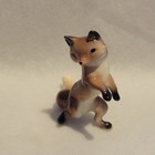 Adorable  Vintage Hagen Renaker Sitting Up Fox Papa Miniature On Hind Legs 