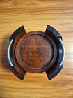 Vintage Mid Century Modern Wood Coaster Set With Holder Walnut Teak Mcm 4