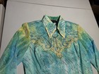 Hobby Horse Jacket Women   s Xl Limited Edition Western Show Zip Top Green Sequin