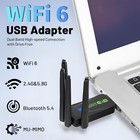Wireless Usb Wifi 6 Adapter Bluetooth 5 4 Dongle Dual Band 2 4g 5ghz W antenna