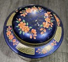 Vintage Daher Decorative Tin Canister     Oriental Floral Design     Made In England