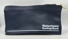  6  Vintage Watertown Bank Deposit Bag Blue Vinyl Bag Zipper Pouch Usa