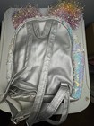 Justice Girls Silver Multicolor Sequin Small Backpack Zip
