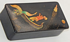 1960 s Hand Painted Russian Lacquer Box Fedoskino Miniature Spaceship Signed
