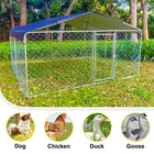 Outdoor Dog Playpen Large Cage Pet Exercise Metal Fence Kennel With Cover