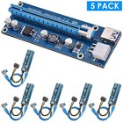 5pack Pci-e 1x To 16x Powered Usb3 0 Gpu Riser Extender Adapter Card Board Cable
