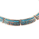 Vintage Taxco Mexico 925 Sterling Silver Inlaid Linked Panels Turquoise
