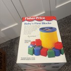 Vintage 1995 Fisher Price Baby s First Blocks Shape Sorter Bucket W  12 Blocks