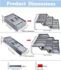 3-tier Expandable Drawer Organizer - Multi-level Folding Smart Drawer- Grey