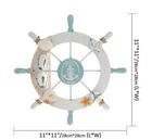 Nautical Beach Wooden Boat Ship Steering Wheel Fishing Net Shell Home Wall Decor