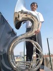 Sousaphone Big 25 bell Size Of Pure Brass In Chrome Polish free Cases  Free Ship