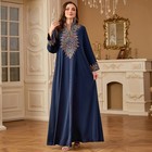 Dubai Embroidery Jalabiya Kaftan Women Muslim Abaya Party Dress Maxi Robe Gown