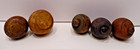 6 Vintage Wooden Spinning  Top Toys With Metal Tip And 1 W  String