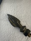 Vintage Ornate Lamp Chandelier Finial Acanthus Leaf Spear Brass Tone 3 9   