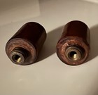 Pair Vintage Mid Century Modern Danish Wood Lamp Finials 1 5   h X 1   round