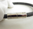 Authentic Louis Vuitton Damier Graphite Keep It Leather Bracelet  39057