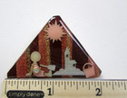 Lucinda Triangular Little People Pin A Day At The Beach Brown Tones Gold Glitter