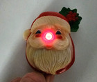 Vintage 1950 s Christmas Santa Claus Light Up Nose   Bell Lapel Pin Brooch Works