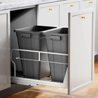 Dual 40qt Pull Out Trash Can Under Cabinet With Soft-close Slides