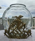 Lovely Top Hat Frog Fishbowl Holder  4x6 Bottom Plate 2gal Bowl Stand