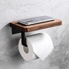 Wooden Toilet Paper Holder     Wall-mount Shelf For Phone  Towel   Wc Roll