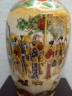 Meiji Japanese Satsuma Hand Painted Vase - 8-1 4  X 3-3 4   