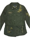 Guess Los Angeles Fabulous Military Jacket   Olive   Embroidered   Size S