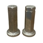 Vintage Salt   Pepper Shakers Heavy Steel 2 5    Read