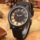 Handmade Men s Bamboo Watch Sandalwood Quartz Wristwatch For Man Leather Strap